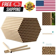 Cardboard Bee Nesting Tubes Pack of 200 - 6" Long x 5/16" Diameter Tube for M...