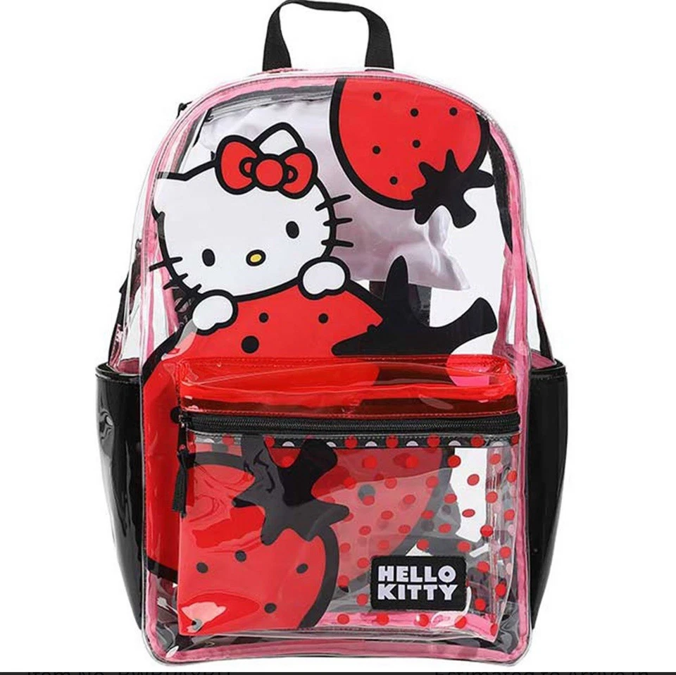 Mochila con capucha transparente Hello Kitty Strawberry Foto 2 de 4