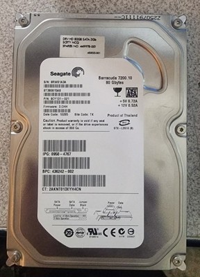 SEAGATE BARRACUDA 80GB 3.5'' SATA HARD DRIVE ST380815AS W SCREWS