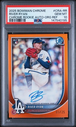 2025 Bowman Chrome Rookie Auto River Ryan #CRA-RR Orange Refractor /25 PSA 10