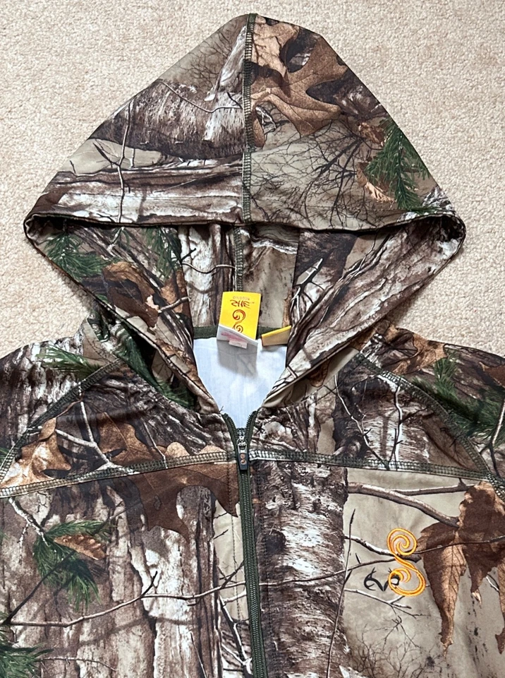 SHE Outdoors Shirt Women Size Large Camouflage Real Tree Active Hood 1/4 Zip EC - Image 3 of 4