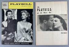Playbill "Much Ado About Nothing" 1959 Lunt-Fontanne-"Picnic" 1953 The Music Box
