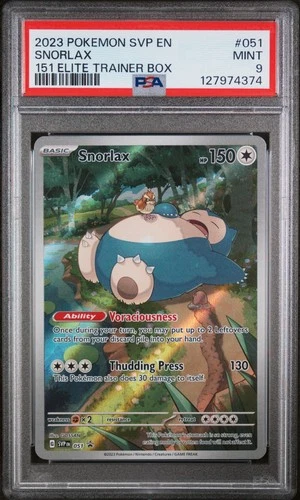 PSA 9 SNORLAX 151 ELITE TRAINER BOX #051 (4374)