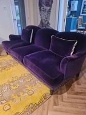 Sofa workshop scroll arm howard style Lady May purple velvet sofa RRP 4500