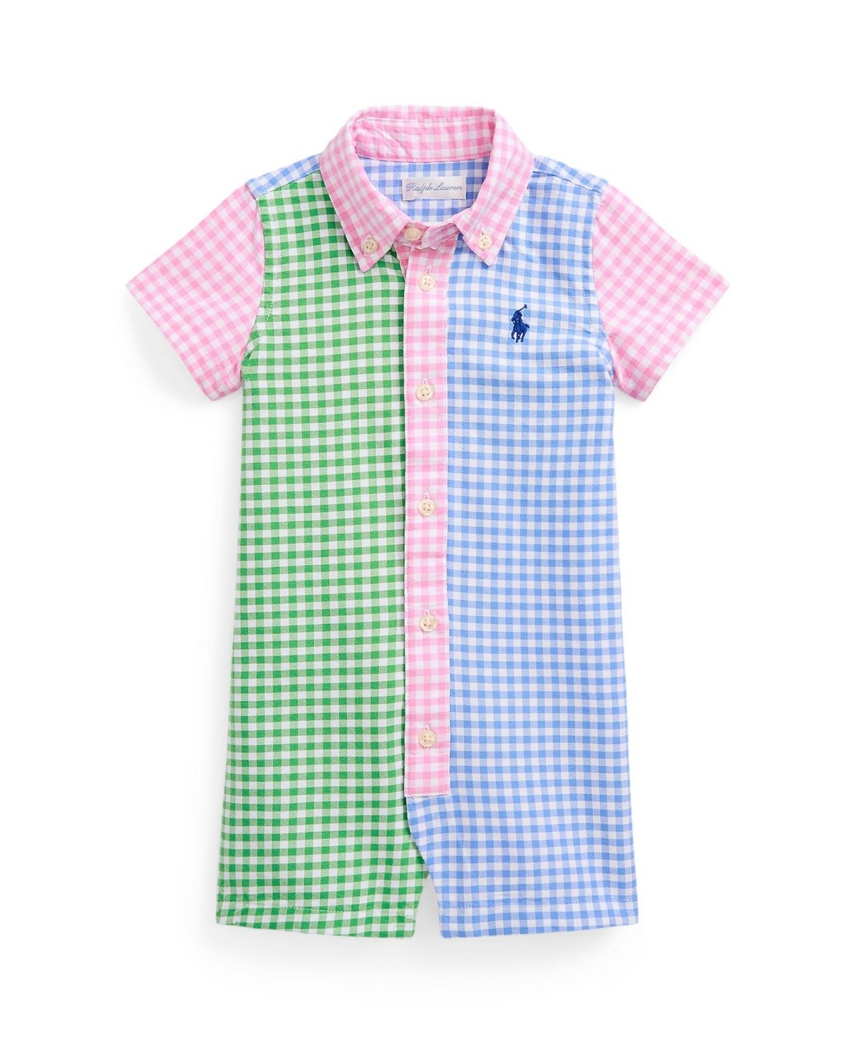 Polo Ralph Lauren Bebé Niños Guinga Algodón Oxford Divertido Shortall - Guinga Multi S