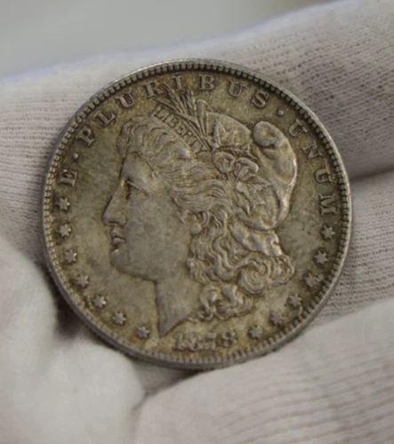 1878 S US Morgan Silver Dollar $1 AU (Toned)