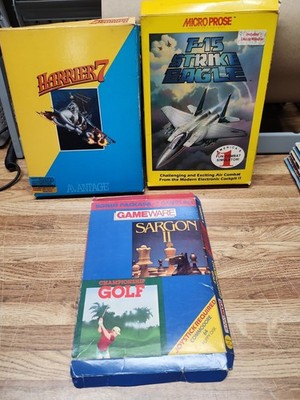 commodore 64 computer Game Lot Bundle Golf Harrier 7 F-15 Strike Eagle