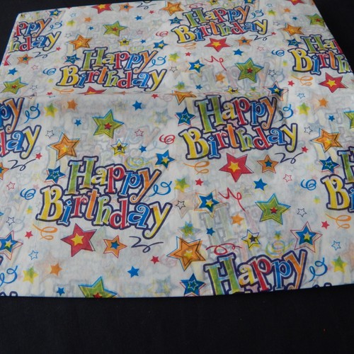 Happy Birthday Tissue Paper 25 Sheets Gift Wrapping Presents 50x75cm Stars - Picture 4 of 4