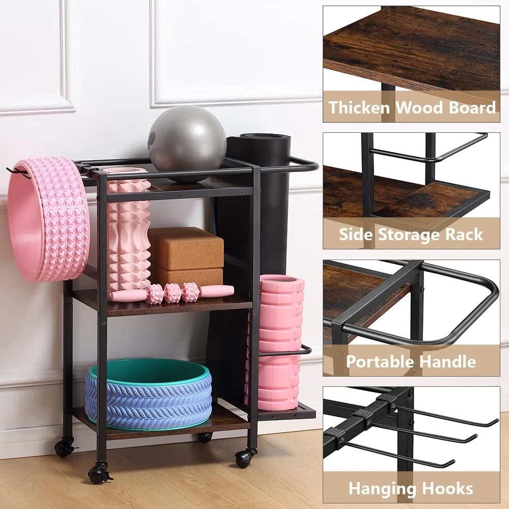 Yoga Mat Storage Rack, Home Gym Rack, Workout Equipment Organizer for Yoga Ma...