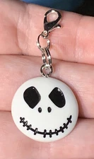 Silver Jack Skellington Charm Zipper Pull & Keychain Add On Clip!!