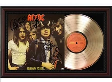 Ac/DC   Framed Cherry wood Reproduction Signature LP Record Display.