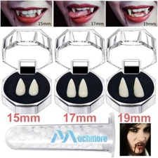 3 Size Reusable Vampire Teeth Fangs with Adhesive Adults Kids Halloween Cosplay