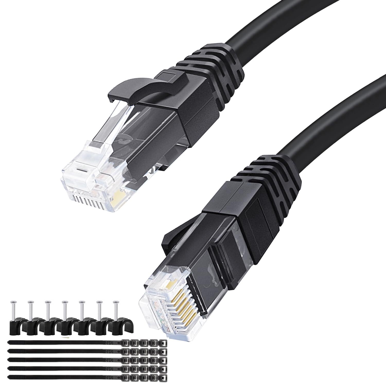 25Ft Cat6 Ethernet Cable 10Gbps High-Speed Network Cord Compatible with Cat6 Cat5e Cat5-image