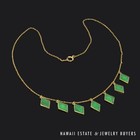 Jade Tablet Drop Necklace *3197-02 18K Yellow Gold and Green