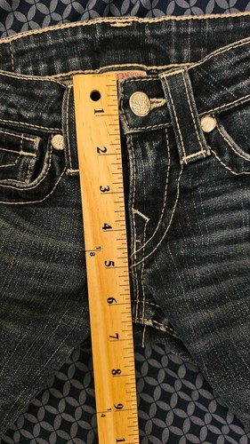 True Religion Jeans Teens Kids Size 25 (26x27) ‘Billy’ Embellished Dark Wash - Picture 15 of 19