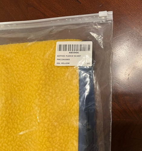 Aime Leon Dore ALD Gothic Fleece Scarf in Oil Yellow 66” x 10” Extra Soft Plush - Picture 10 of 10