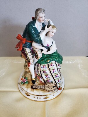 Vintage LC Japan Porcelain Paired Figurines - Occupied Japan 1945