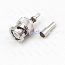 Male BNC Plug Connector Crimp for RG174 RG179 RG316 LMR100 pigtail Coaxial Cable