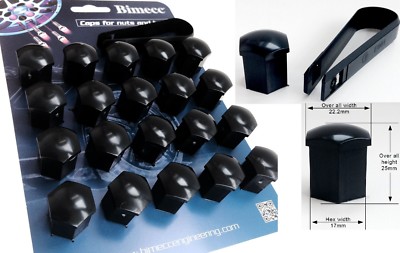20 X BIMECC SCHWARZE SCHRAUBENMUTTERABDECKUNG 21 mm KOPF ALUFELGENSCHRAUBEN PASSEND FÜR BMW 1 SIEHE LISTE