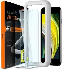 Apple iPhone SE Screen Protector 2022 SE 2020 8 7 | Spigen [GlastR ALM] 2 Pack