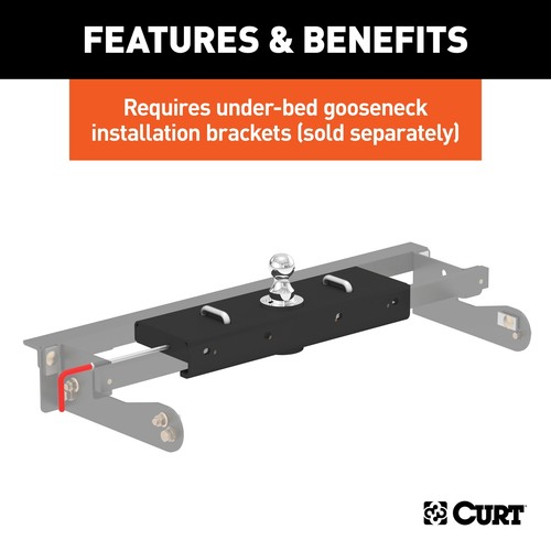CURT Gooseneck Hitch for 2011-2025 GMC Sierra 3500 HD (Brackets Required) - Picture 8 of 12