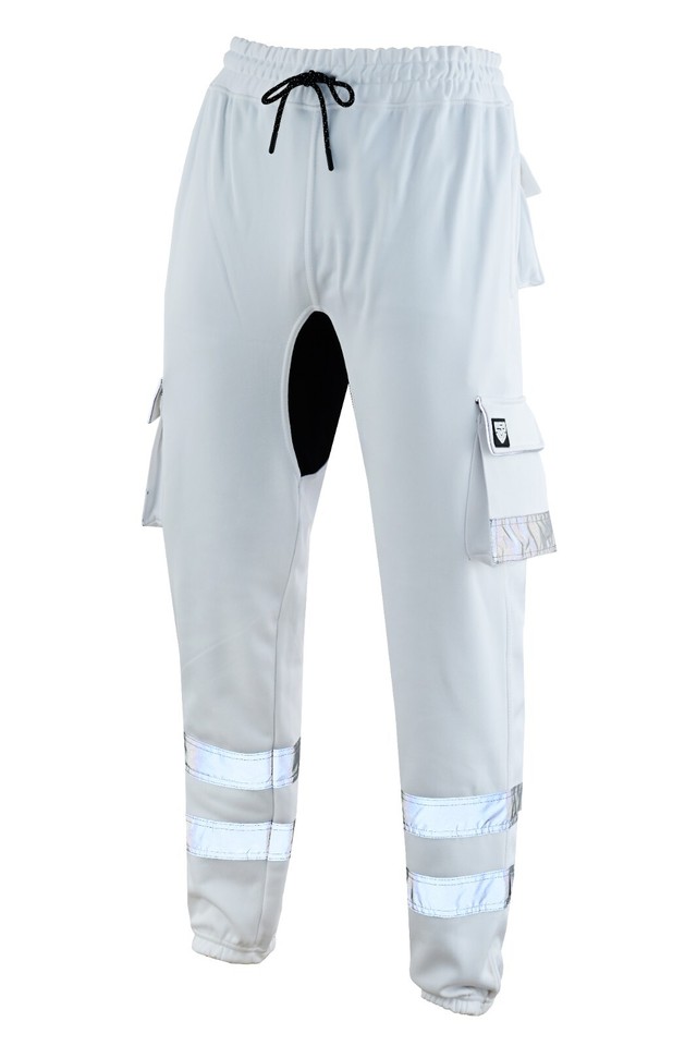 Men's Hi Viz Vis High Visibility Fleece Regular Fit Work Cargo Painter Trousers Joggers Bottoms | Workwear