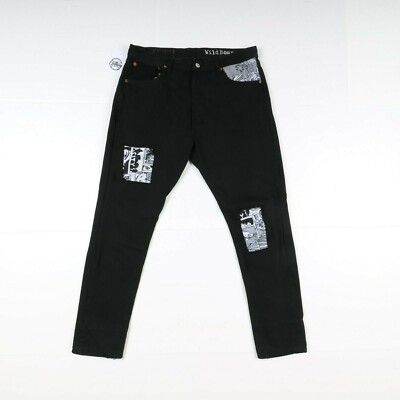 Levi's 501 Customized Herren Jeans Regular W36 L30 Schwarz Denim