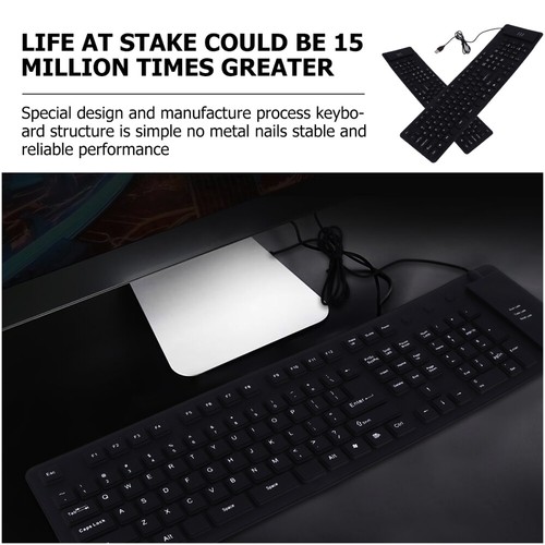 Wasserdichte Silikon Tastatur Tragbare Notebook Tastatur Slient Tastatur - Bild 4 von 12