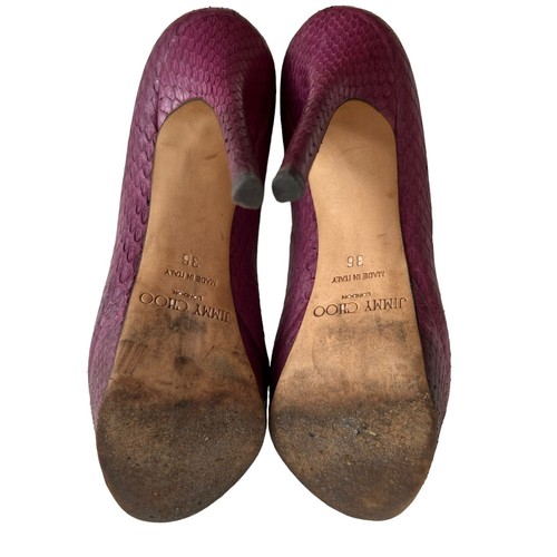 Jimmy Choo pumps Cosmic snakeskin 36 purple leather platform stiletto high heel - Picture 8 of 11