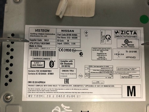 Nissan Juke MK1 F15 2015 - 2019 Unità Testa Stereo Completa Lettore Radio Bluetooth - Foto 4 di 5