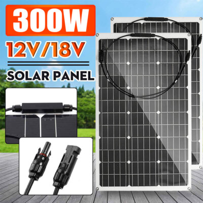 300w 12v Mono Solar Panel for Home/RV/Boat/Battery/Power Station