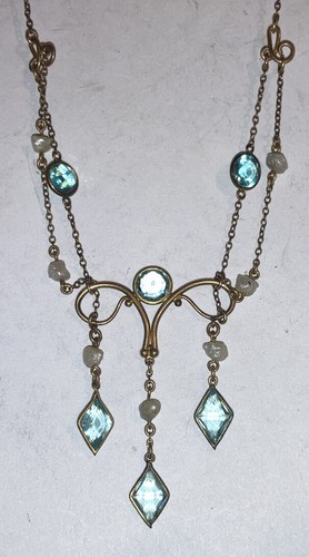 Schöne antike viktorianische edwardianische festoon Halskette karatarm oder goldgefüllt - Bild 5 von 13