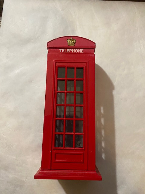 Vintage British Souvenir Metal Red Telephone Booth COIN BANK Phone Booth 6