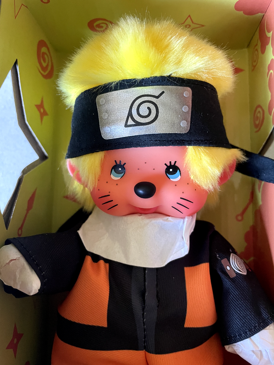 Peluche kiki monchhichi Naruto en boite - Bandai - Prématuré | Beebs by