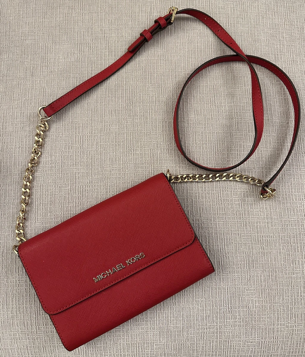 MICHAEL Michael Kors Jet Set Travel Mini Cross-Body Bag in Red