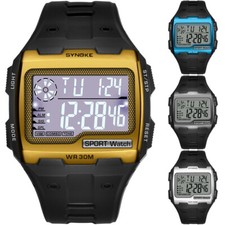Mens Waterproof Watch Multifunctional Large Screen LED Display Sports Watch Gift
