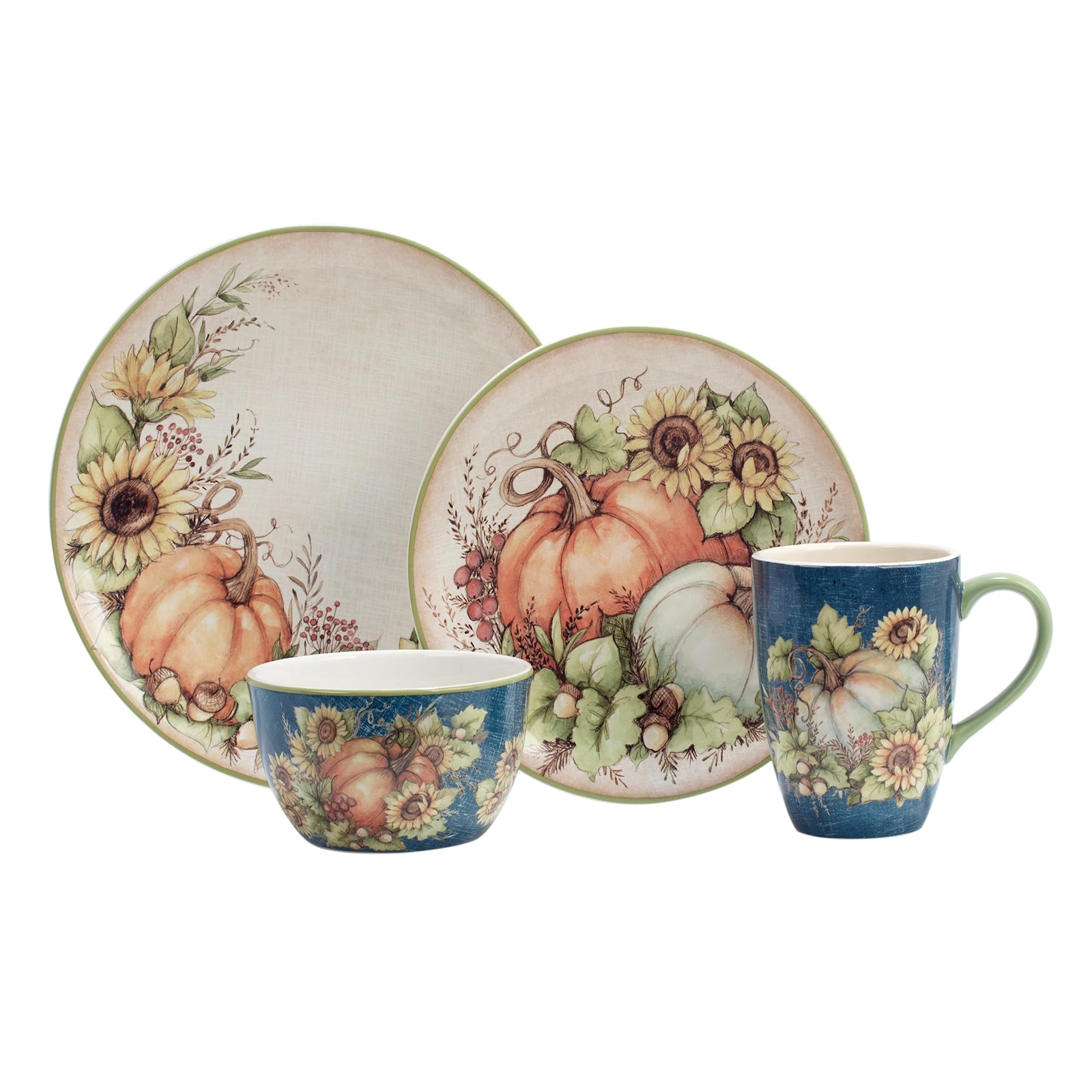 Certified International Autumn Breeze 16 pc Dinnerware Set, Service for 4.,