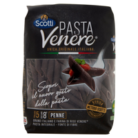 Riso Scotti Venere Penne Rigate,Pasta Schwarzem Venere-Vollkornreismehl 400G