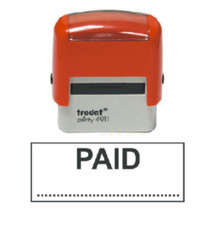 "PAID" Business Stamp Name Address Self Inking Office Rubber Stamps Trodat 4911