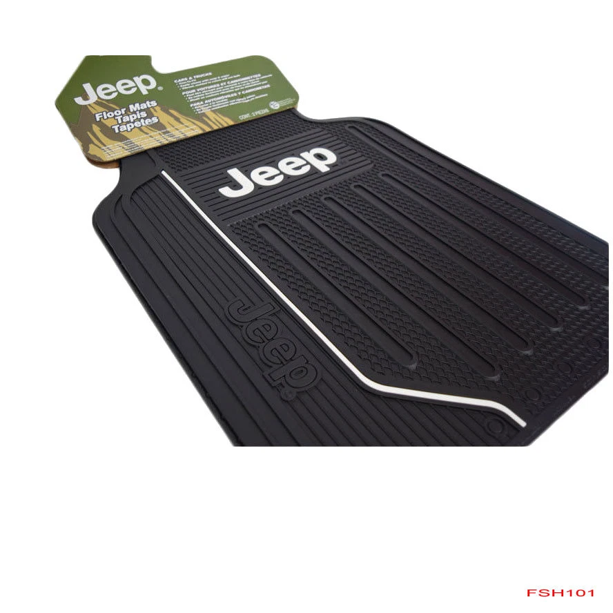 New Jeep Elite Series Logo Front Rear Back All Weather Rubber Floor Mats Black Foto 2 de 3