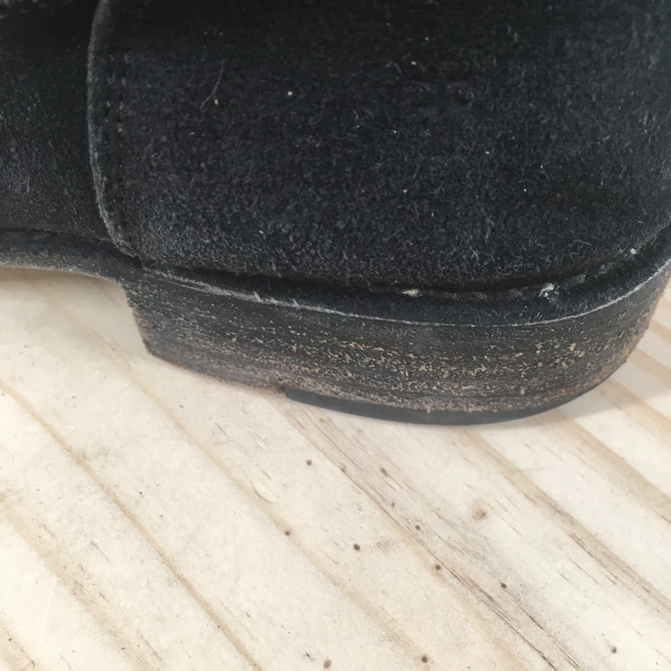 Botas Frye Femininas 9 B Shirley Andando Sobre o Joelho Preto Meio Zíper Biqueira Amêndoa - Imagem 4 de 4