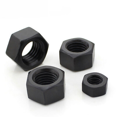 M6 M8 M10 M12 M14 M16 M20 Hexagon Full Nuts Hex Nut Black - High Tensile 12.9