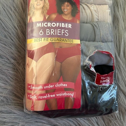 Fit For Me Fruit Of The Loom Microfiber 6 Briefs Womens Size 13/5X Underwear - Picture 4 of 7
