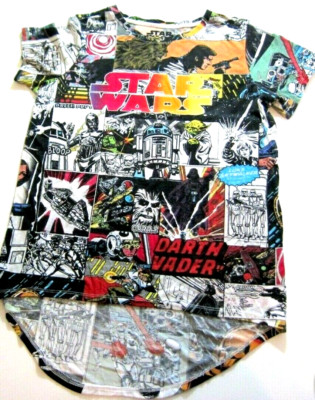 Star Wars Womens Large Top Short Sleeve Multicolor Overall Graphics