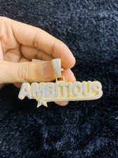 1.58 ct Passing Tester Moissanite mens Name Pendant 925 Silver free gift