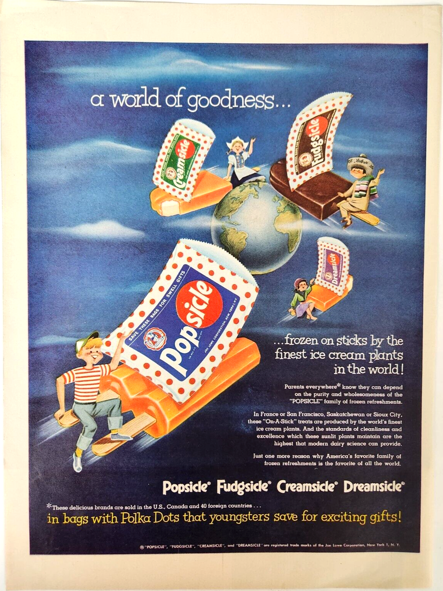 Popsicle Fudgsicle Creamsicle Vintage 1952 Cereal Ad Magazine