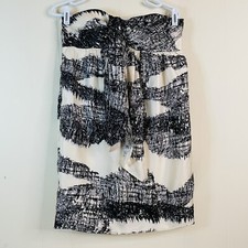 VERA WANG LAVENDER LABEL ABSTRACT PRINT SILK STRAPLESS MINI DRESS - SIZE 8