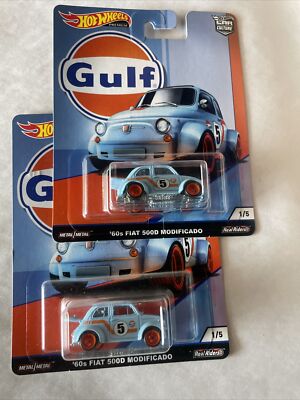 Hot Wheels Premium Car Culture 2019 Gulf Oil #1/5 '60s Fiat 500D