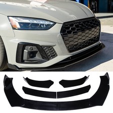 For AUDI TT RS Gloss Black Front Bumper Lip Splitter Spoiler Under Chin Body Kit