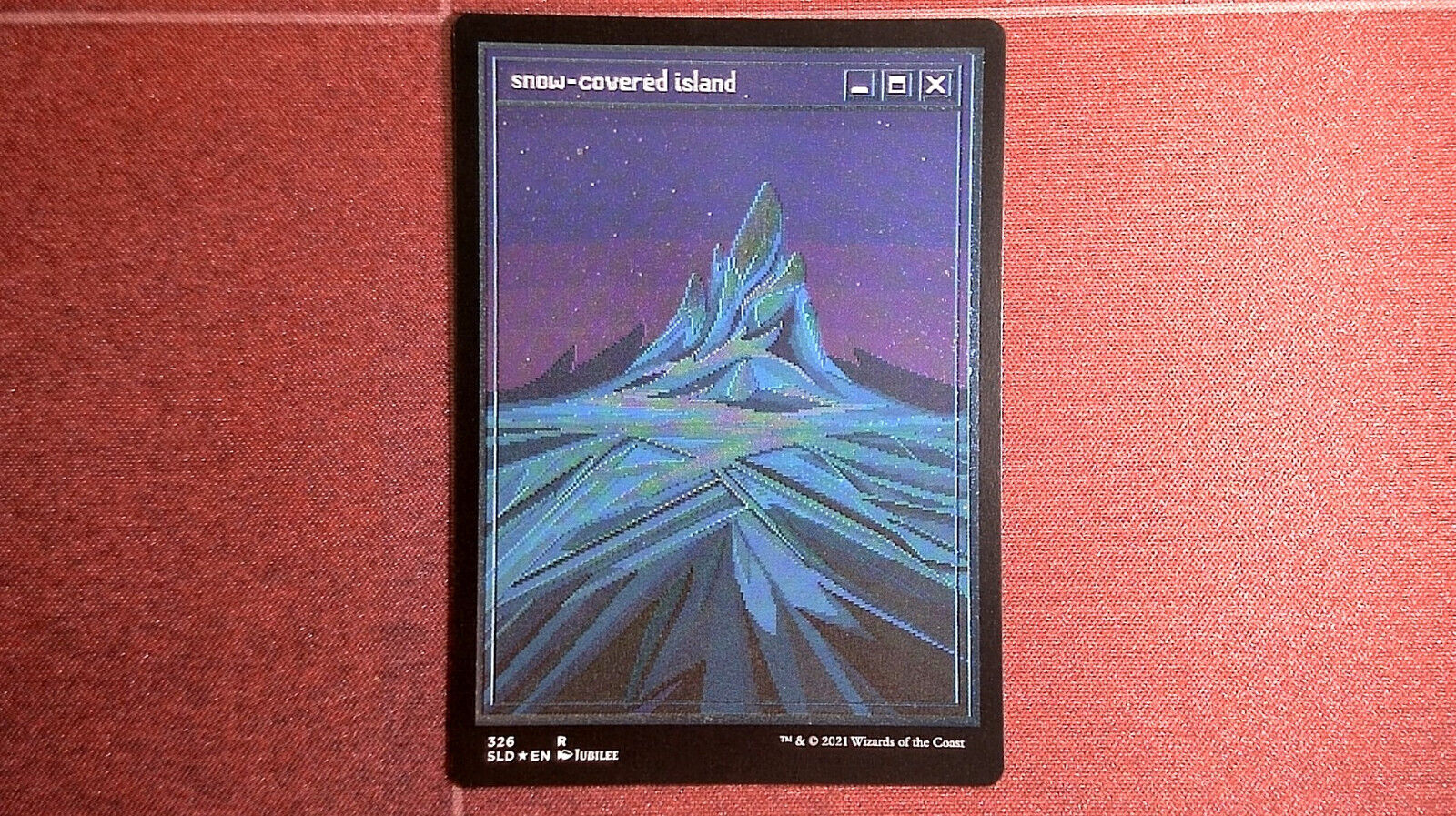 Snow-Covered Island (PixelSnowLands.jpg) (Foil Etched) - Secret Lair - NM -  MTG